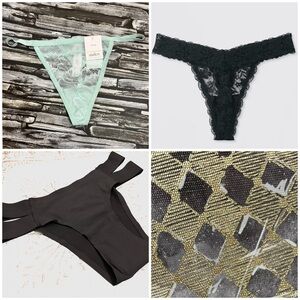 NEW Mint and Black Panty Set X3 (XS, S)